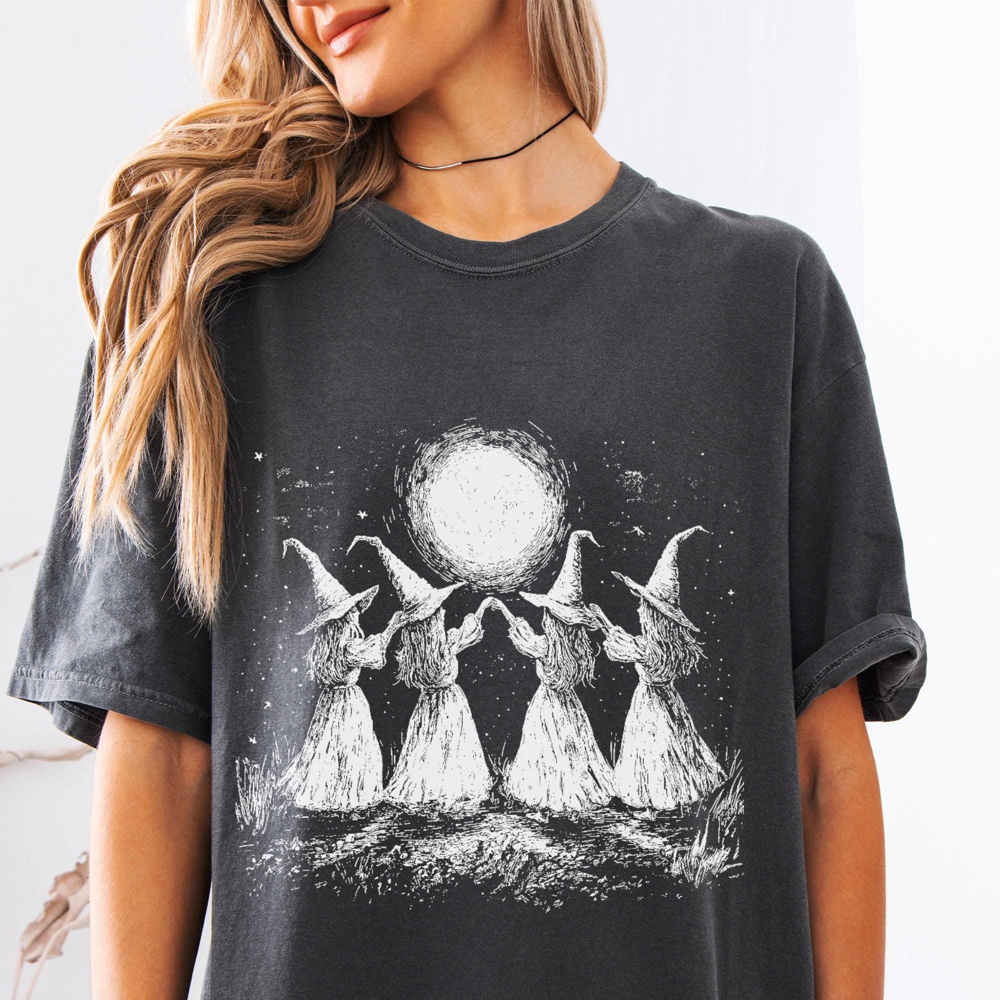 Witches Moon Dance T-shirt, Comfort Colors Seance Graphic Tee, Funny Witchy Cottagecore Ritual Womens Top