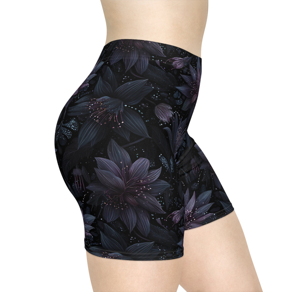 Twilight Lily Floral Biker Shorts