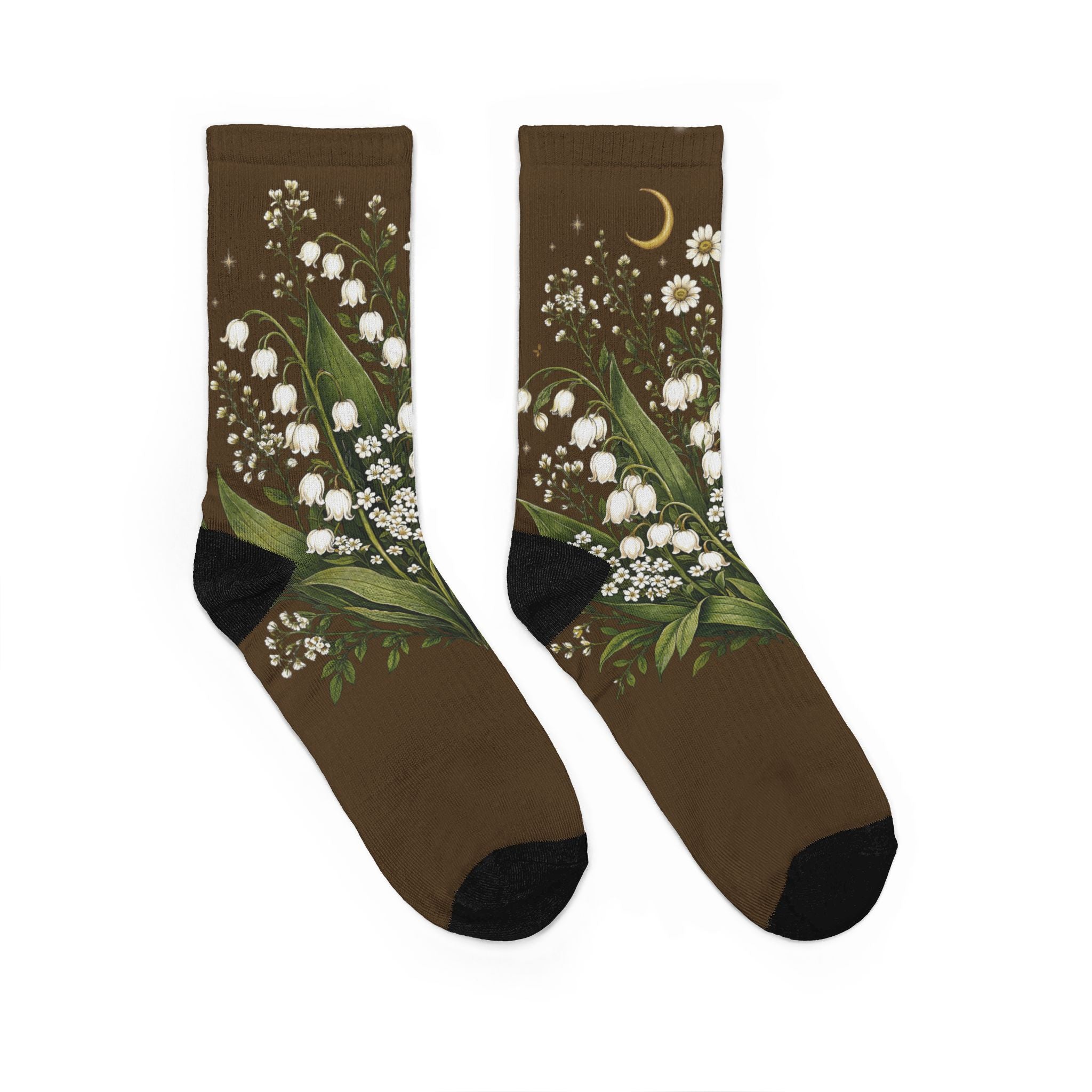 Lily of the Valley Wildflower Graphic Socks