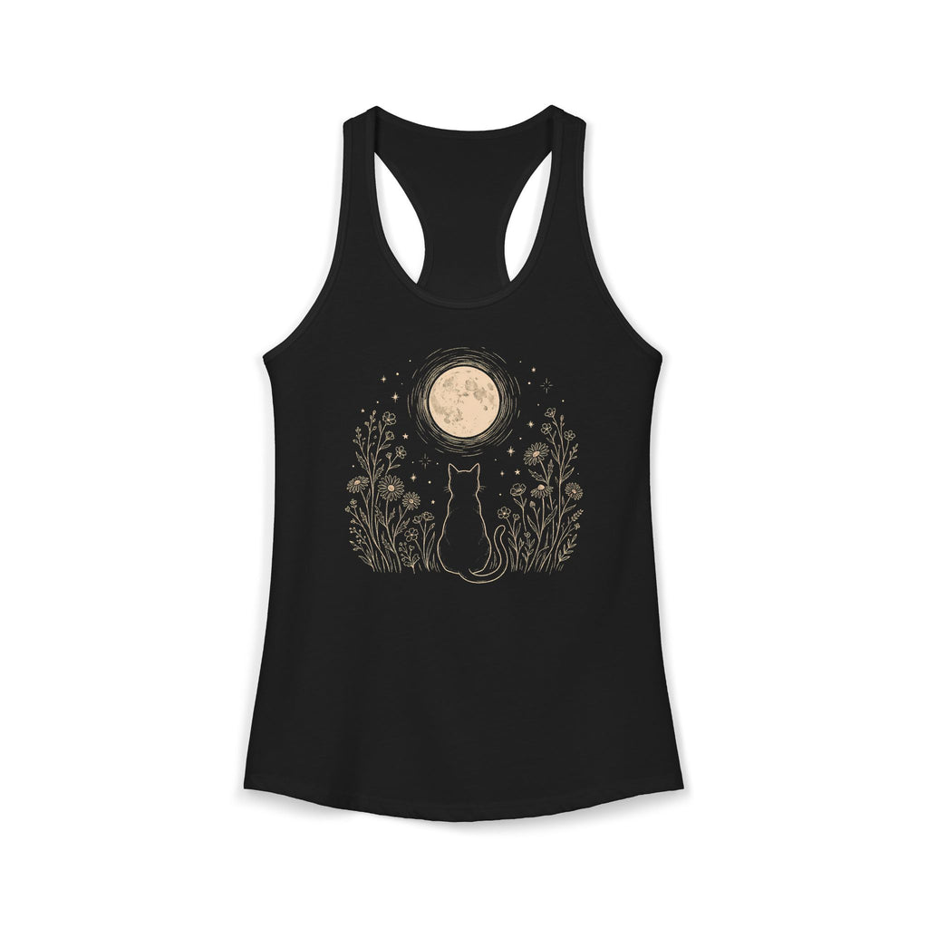 Stargazing Cat Racerback Tank Top