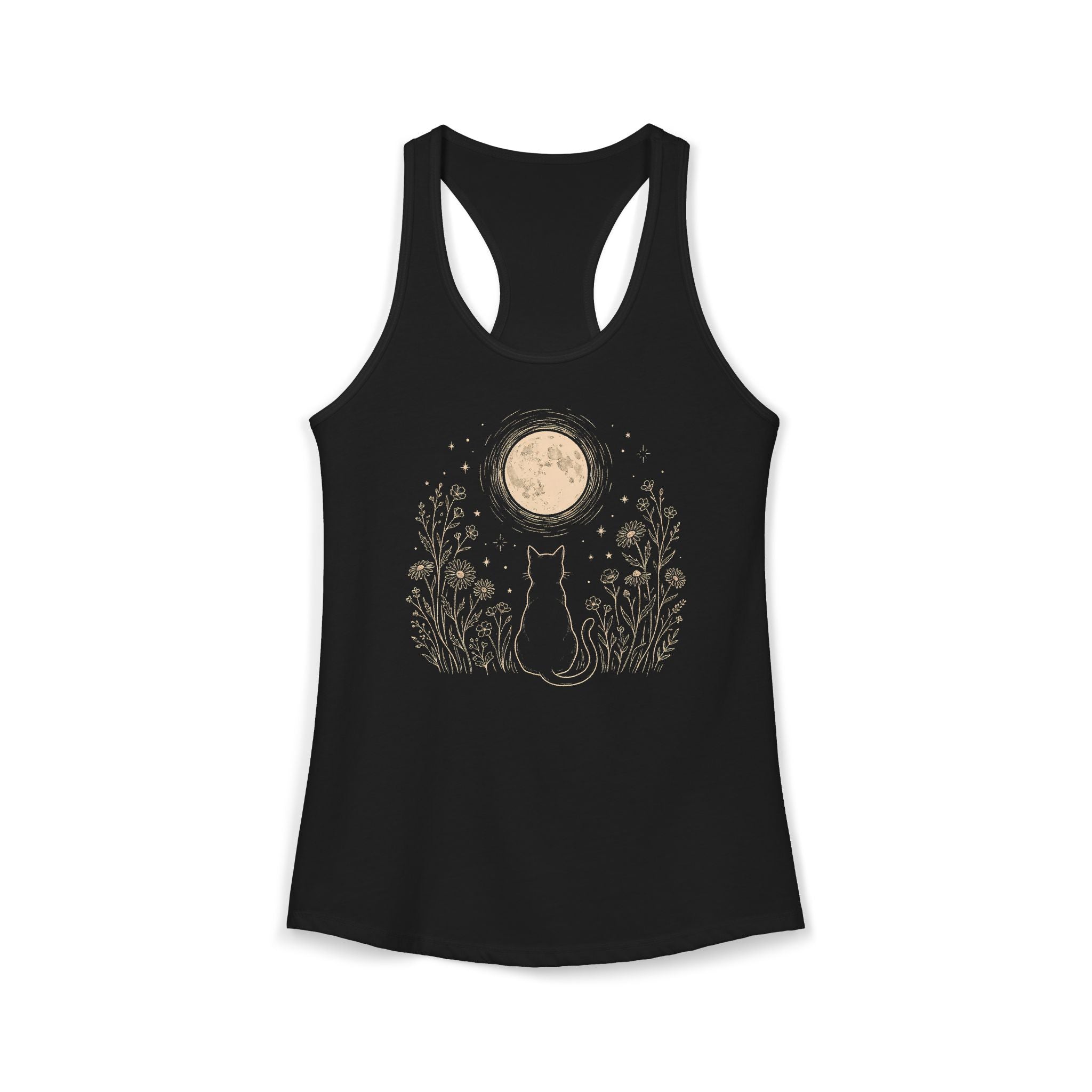 Stargazing Cat Racerback Tank Top