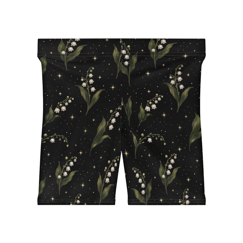 Lily of the Valley Floral Biker Shorts
