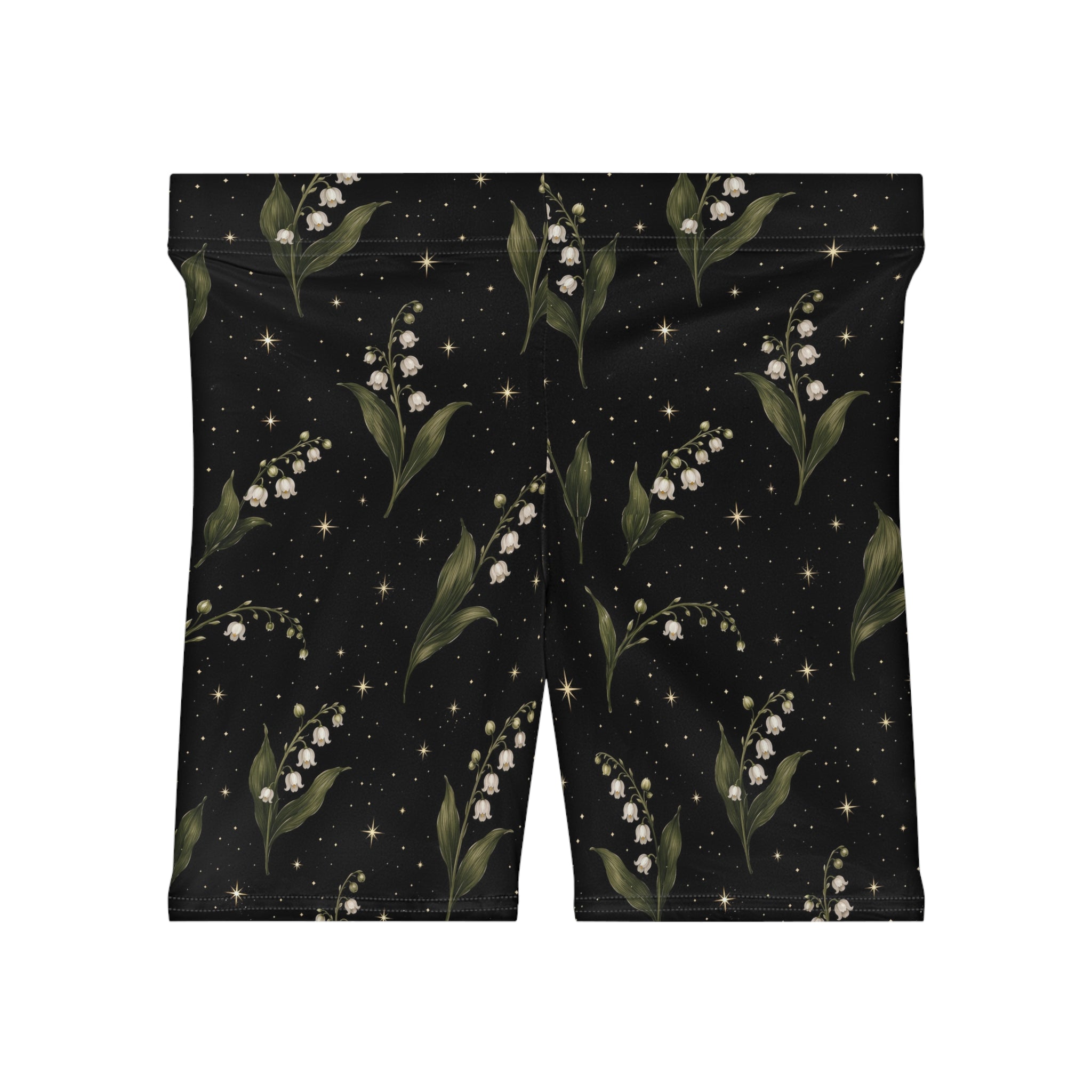 Lily of the Valley Floral Biker Shorts