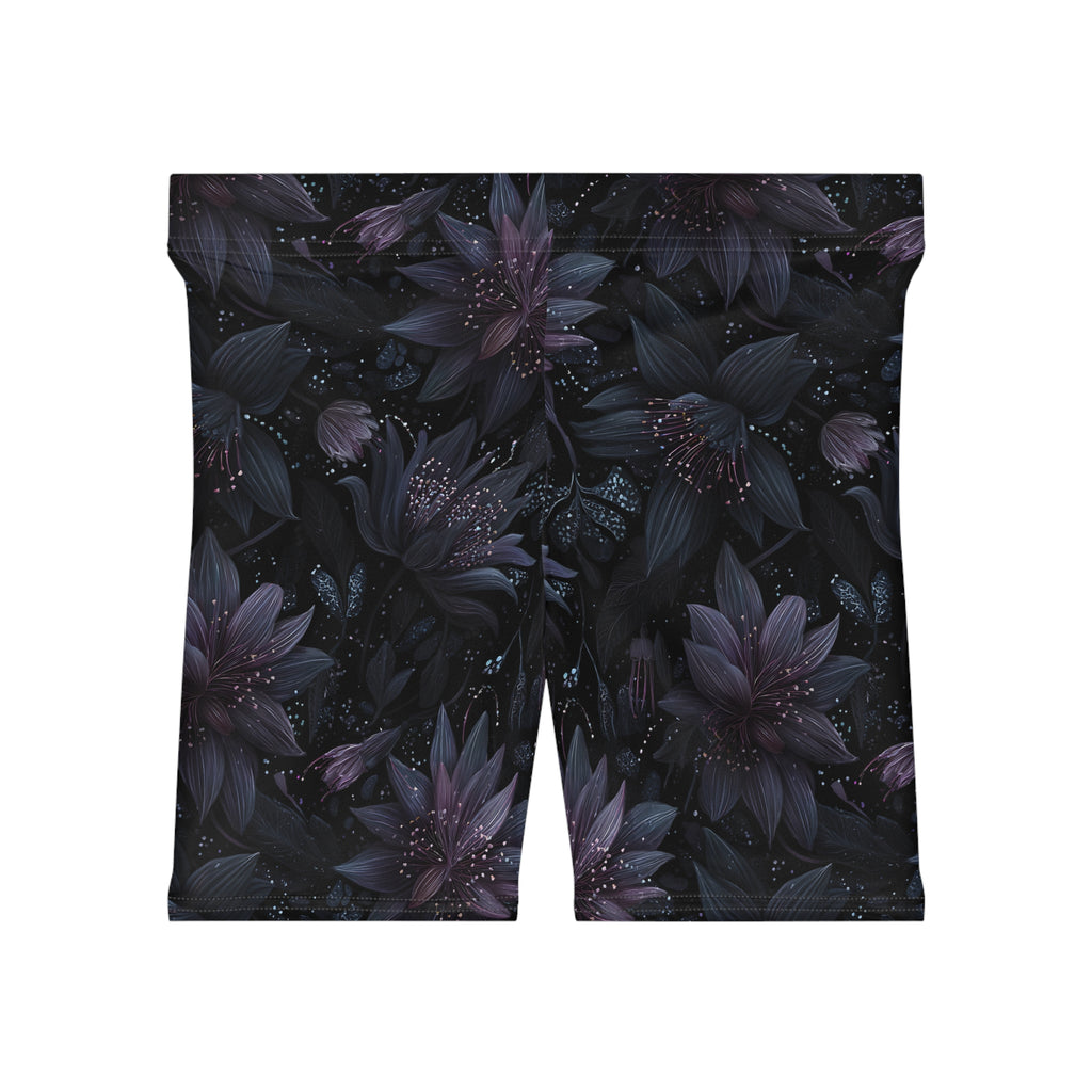 Twilight Lily Floral Biker Shorts