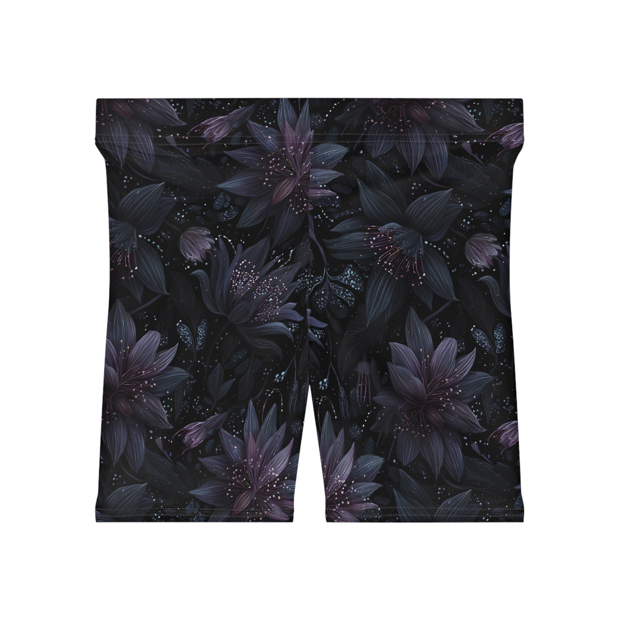 Twilight Lily Floral Biker Shorts