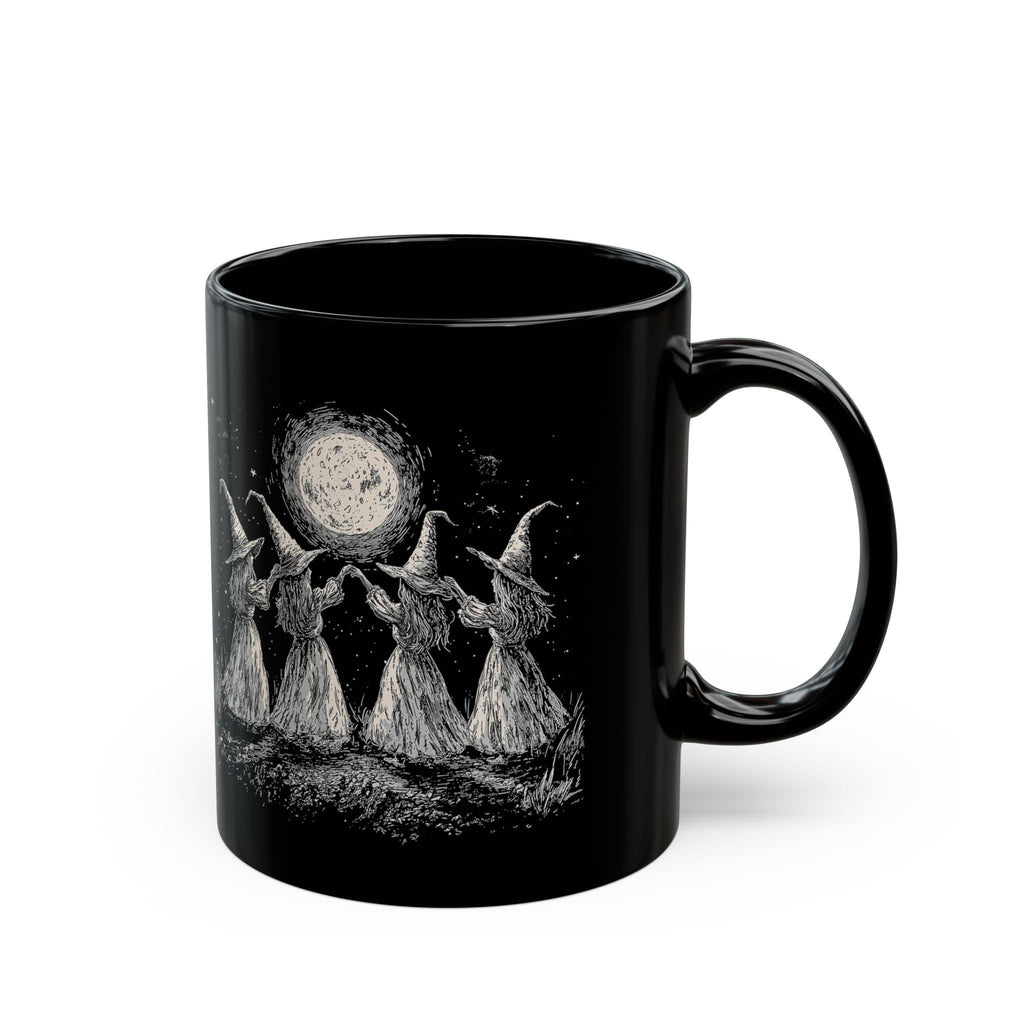 Witches Moon Dance Black Ceramic Mug