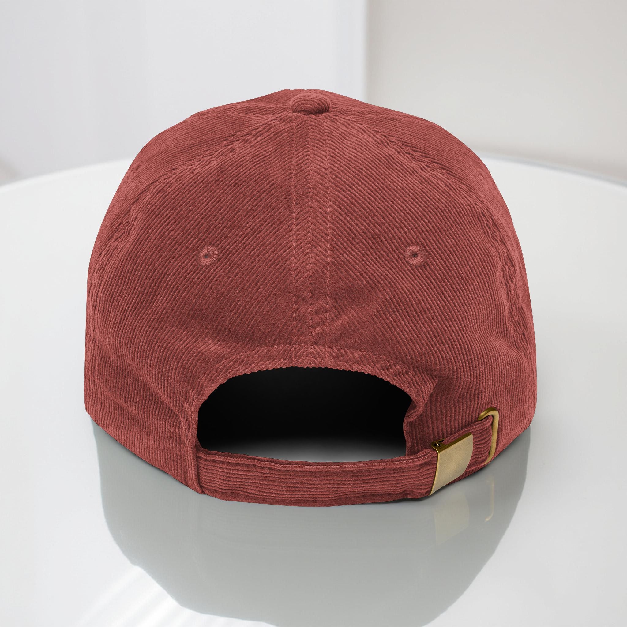 Fat Black Cat Embroidered Corduroy Hat