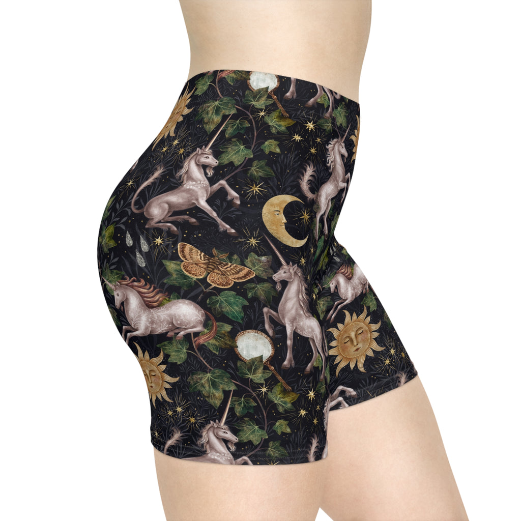 Botanical Unicorn Biker Shorts
