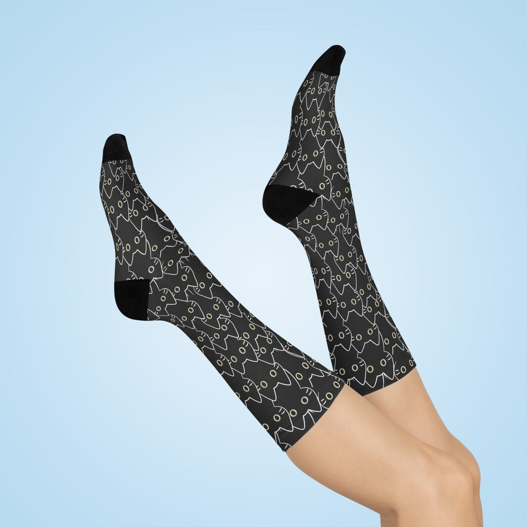 Black Cat Socks, Cute Kawaii Witchy Socks, Goth Gift, Womens Adults Unisex Socks
