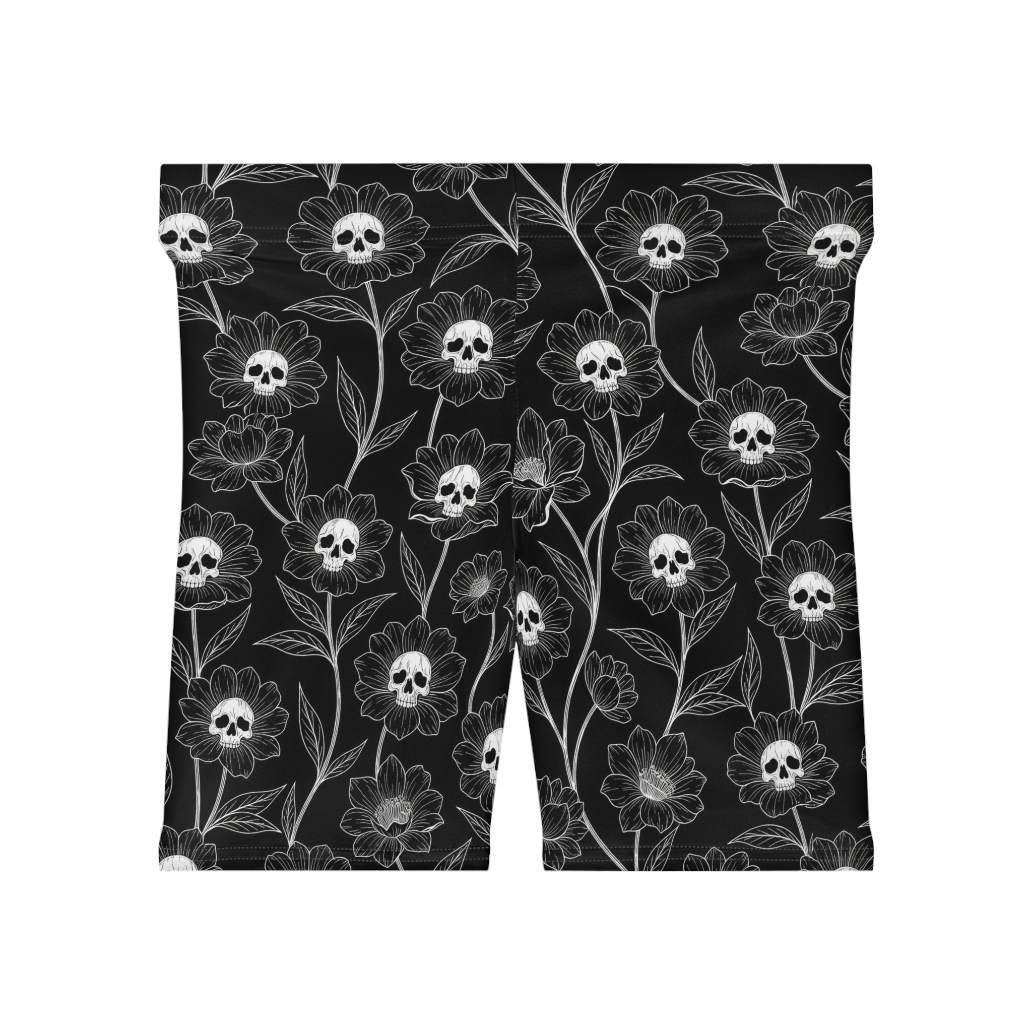 Skullflower Meadow Biker Shorts