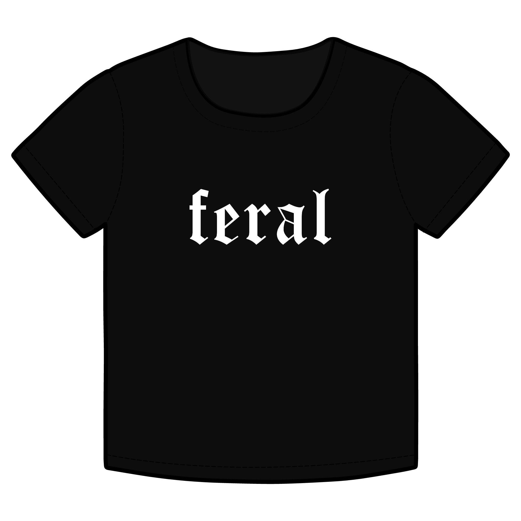 Feral Baby Tee Crop T-shirt, Funny Cute Slim Fit Organic Rib Top, Women's Shirt, Stylish Gen Z Clothing, Trendy Aesthetic