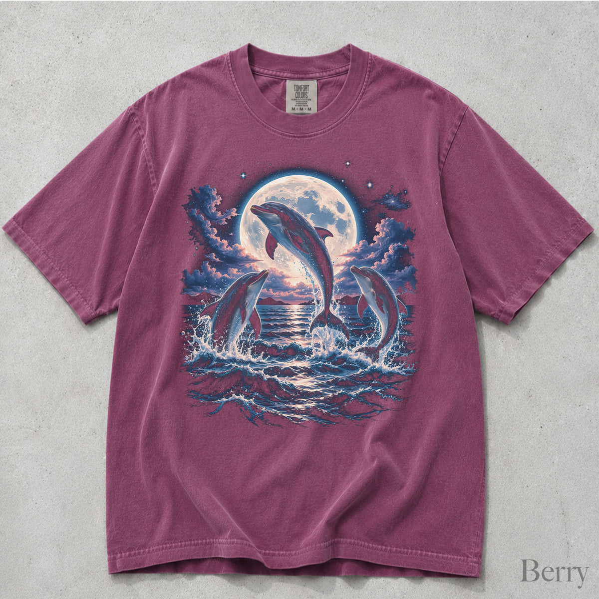 Moonlit Dolphin Comfort Colors T-Shirt