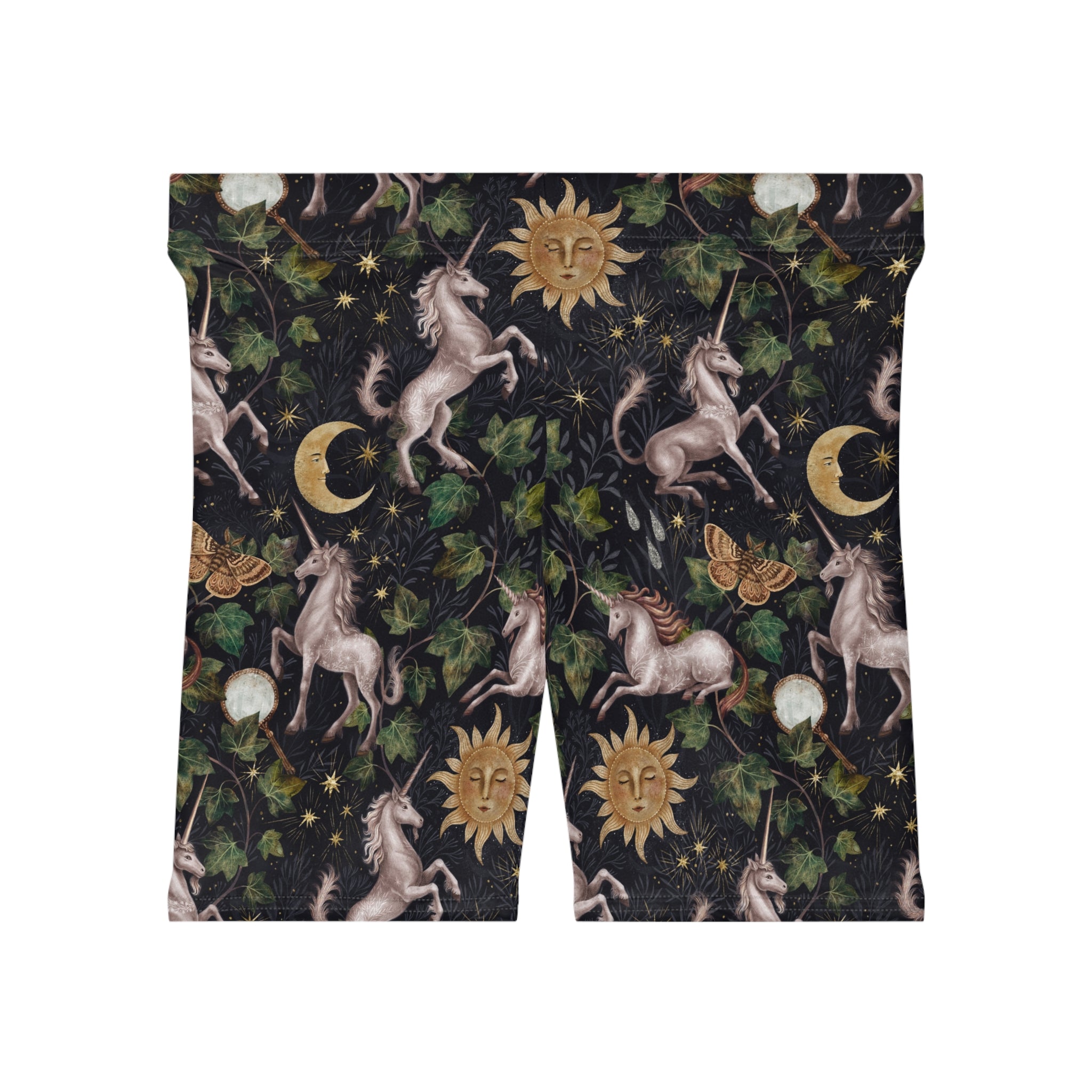 Botanical Unicorn Biker Shorts