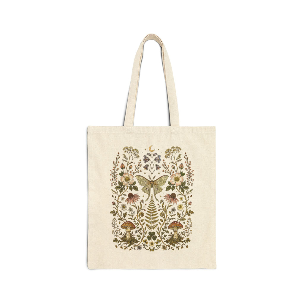 Whimsical Moth Cotton Tote Bag - Charmed and Wyld