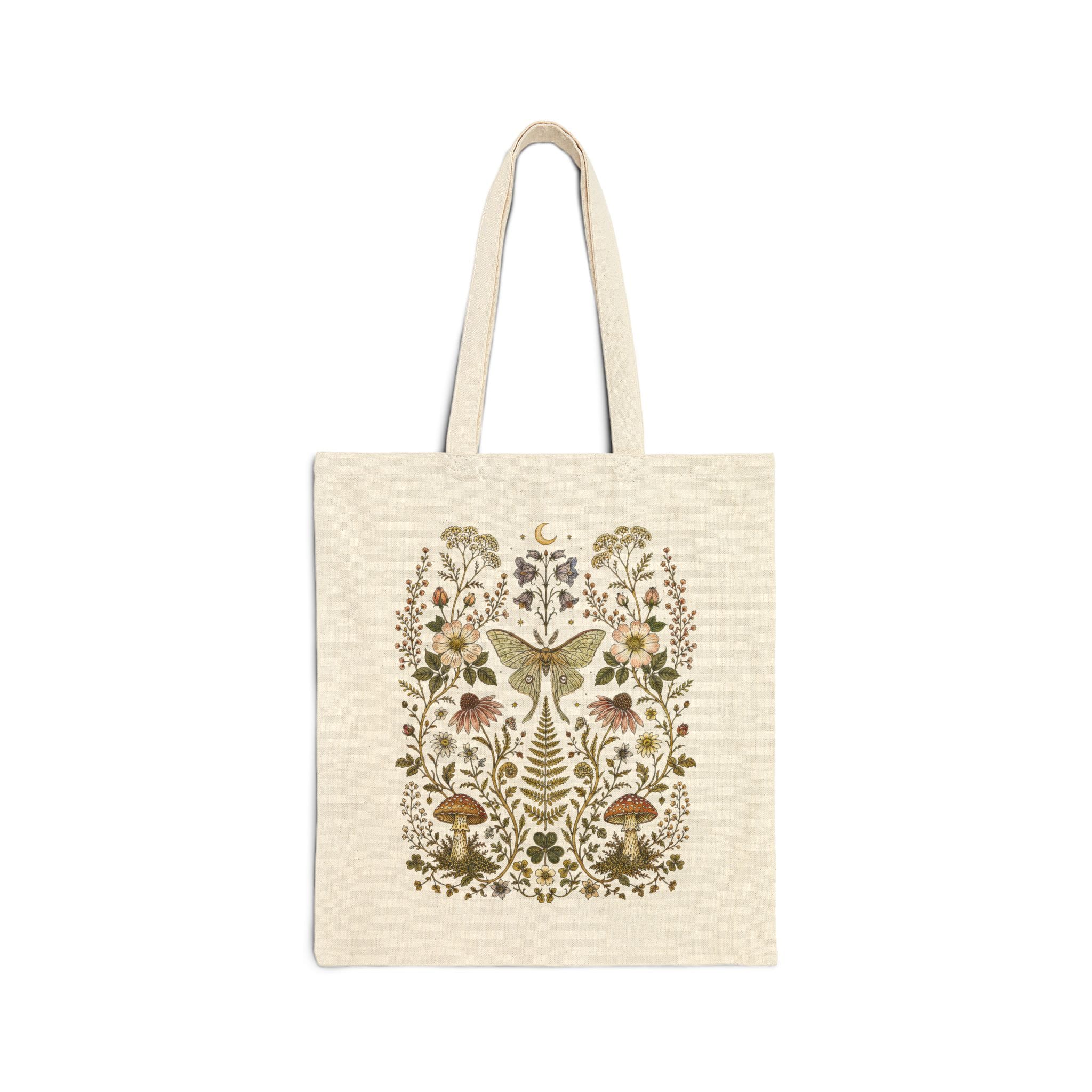 Whimsical Moth Cotton Tote Bag - Charmed and Wyld