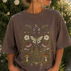 Whimsical Moth Wildflower T-Shirt