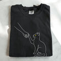 Cat Fist Bump Line Graphic T-Shirt - Charmed and Wyld