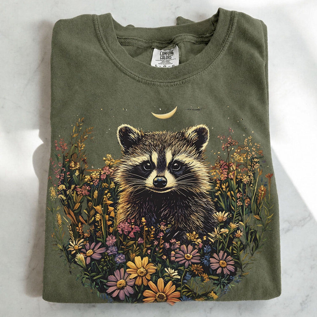 Raccoon Wildflower T-shirt