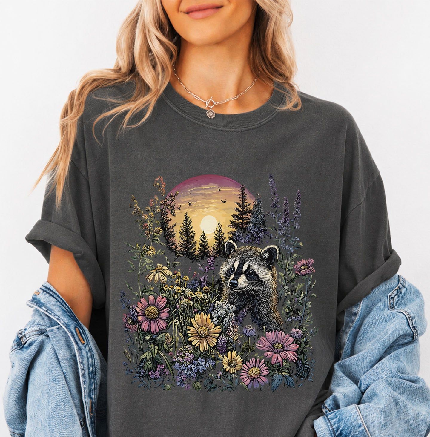 Raccoon Wildflower T-shirt