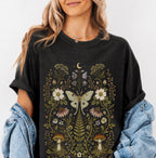 Whimsical Moth Wildflower T-Shirt