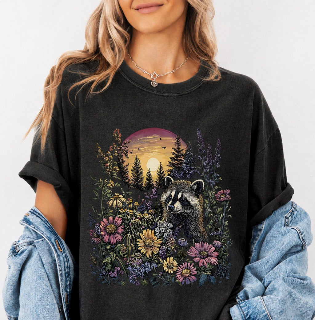 Raccoon Wildflower T-shirt