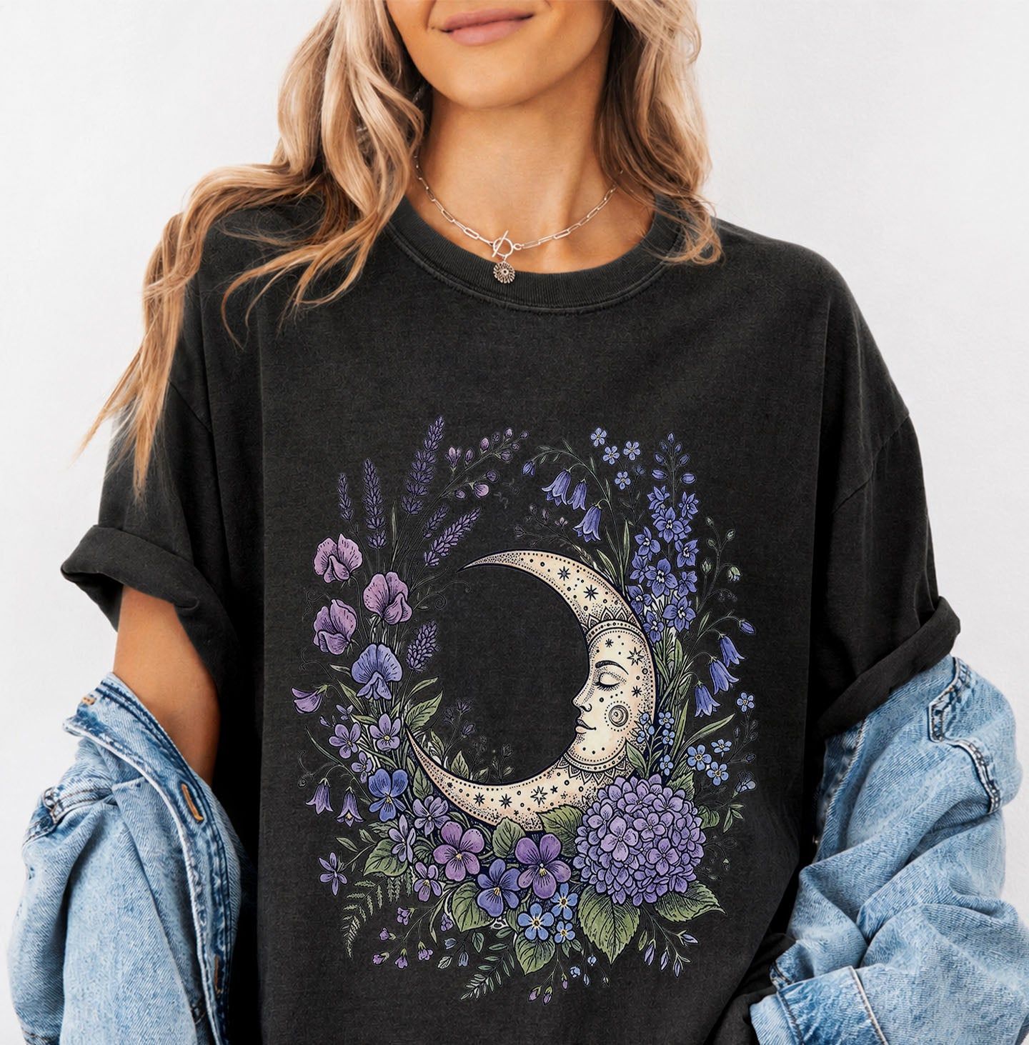 Purple Moon Floral Tshirt