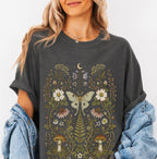 Whimsical Moth Wildflower T-Shirt