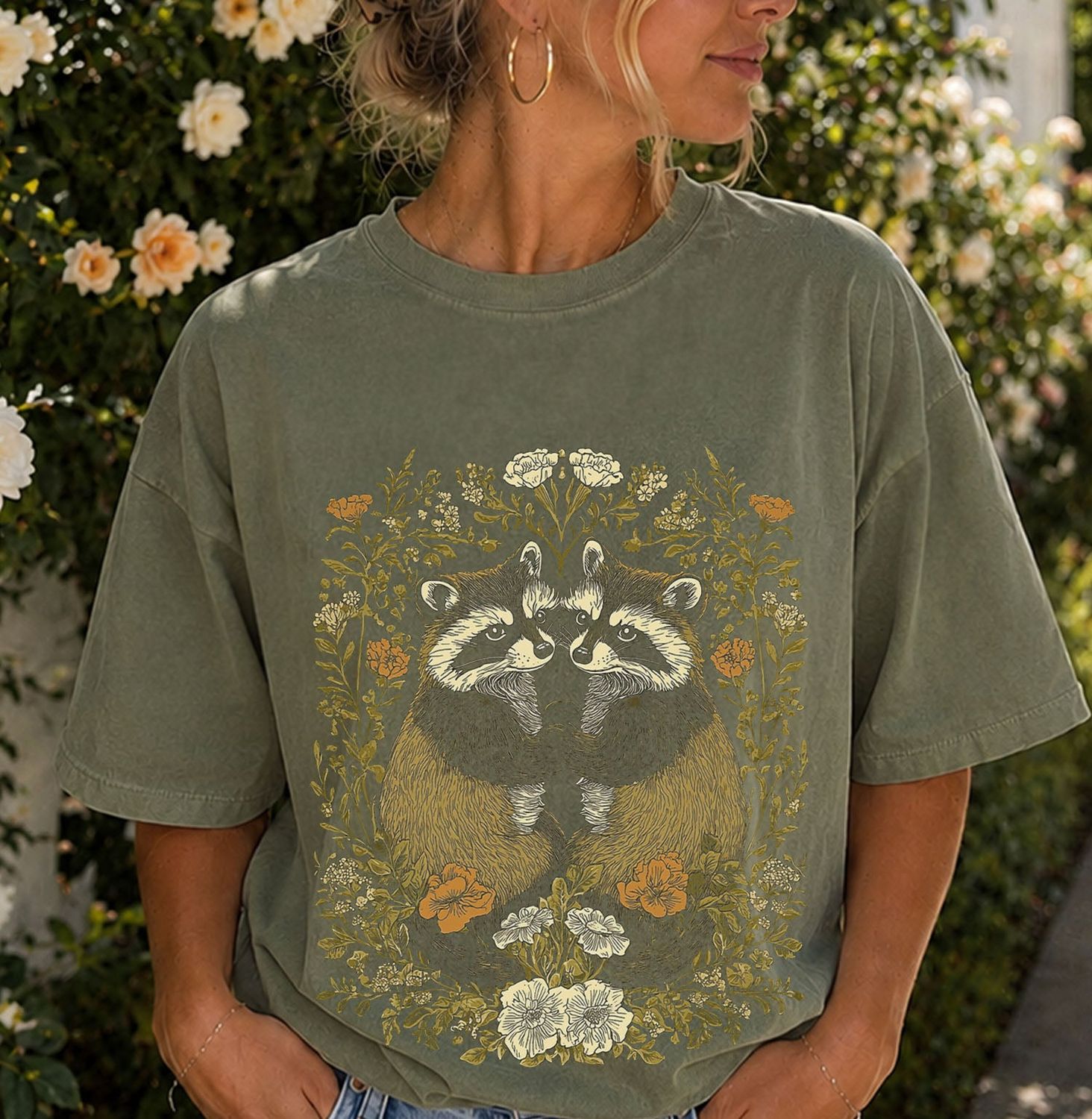 Raccoon William Morris T-shirt