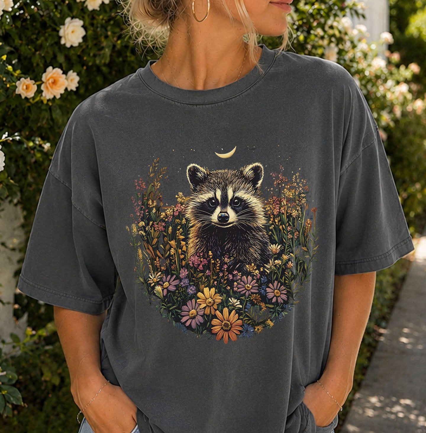 Raccoon Wildflower T-shirt