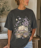 Sleeping Cat Purple Wildflower T-Shirt