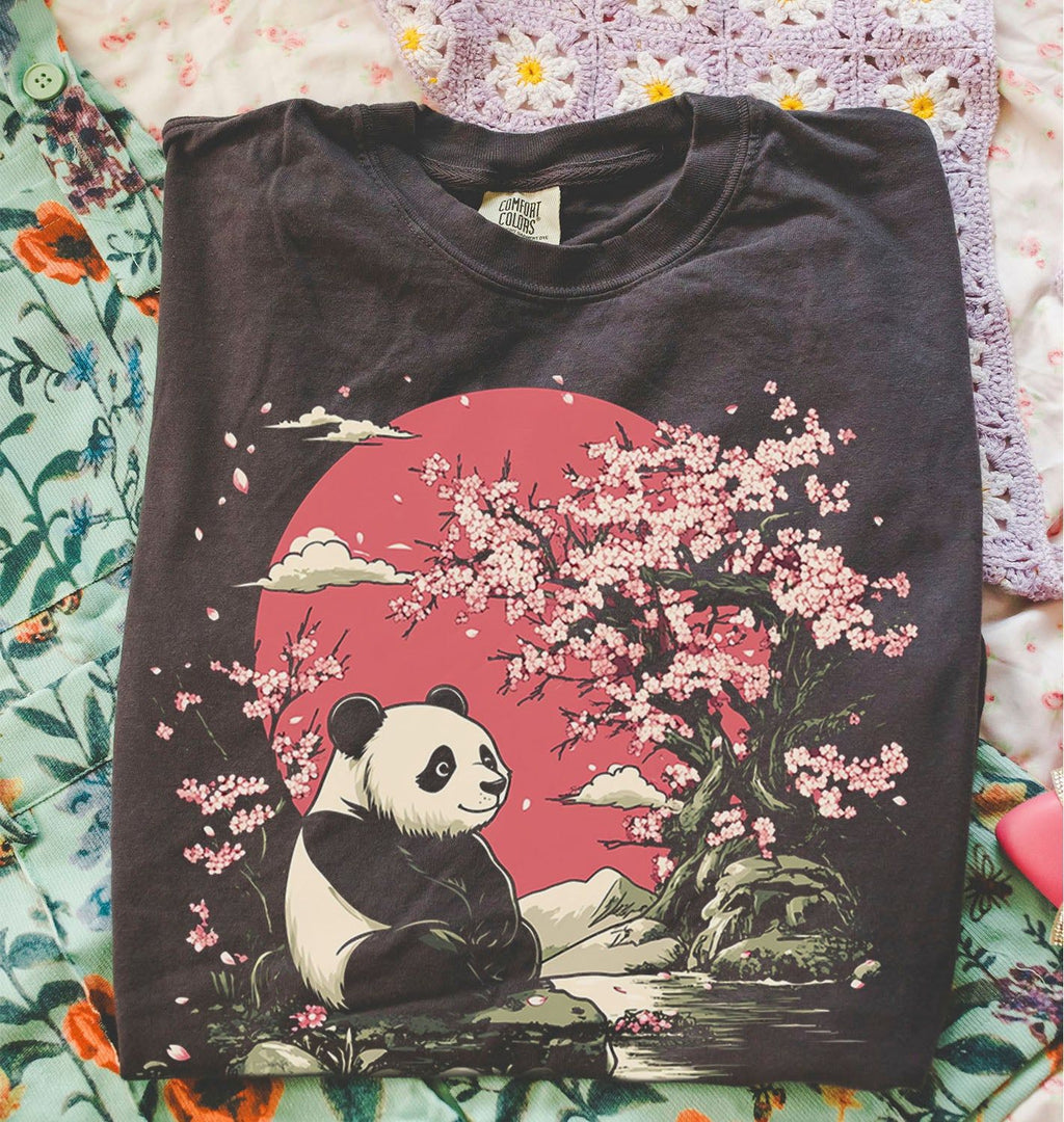 Panda Cherry Blossom T-shirt