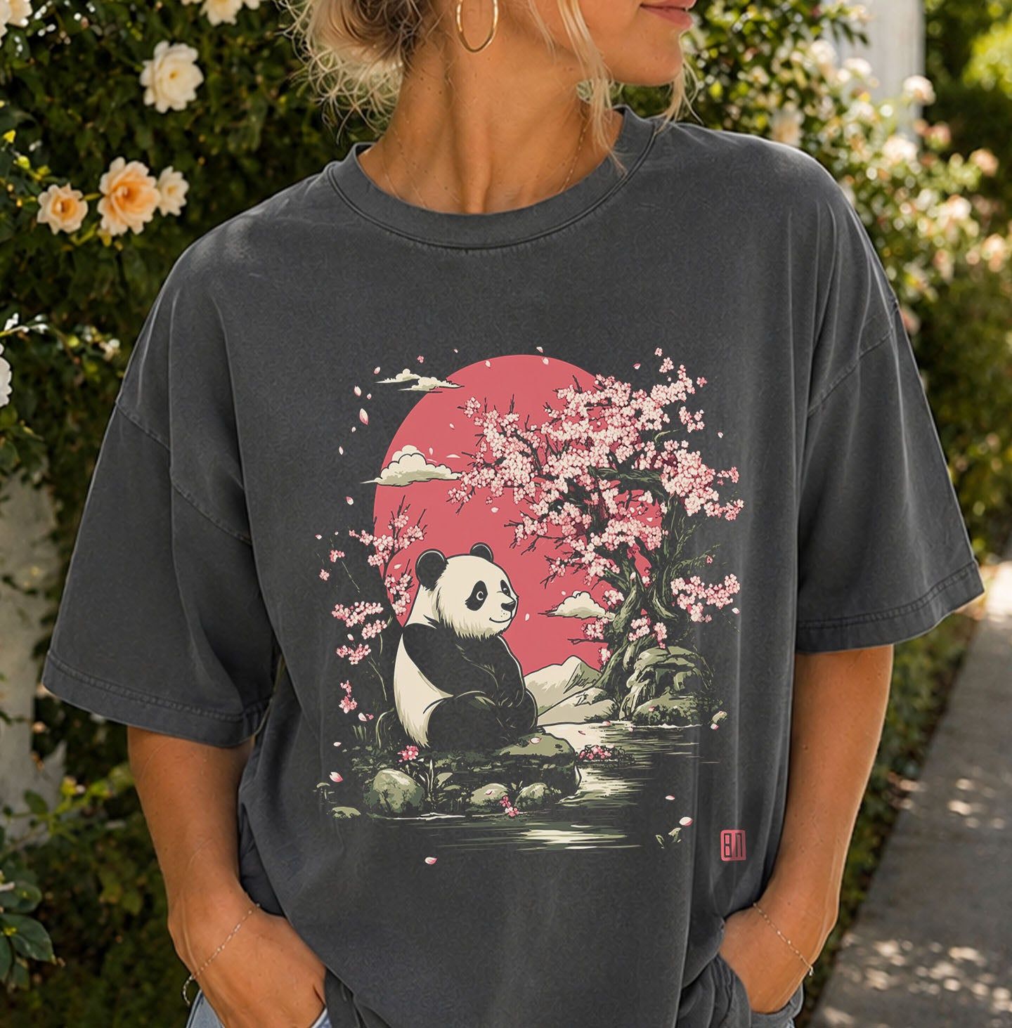 Panda Cherry Blossom T-shirt
