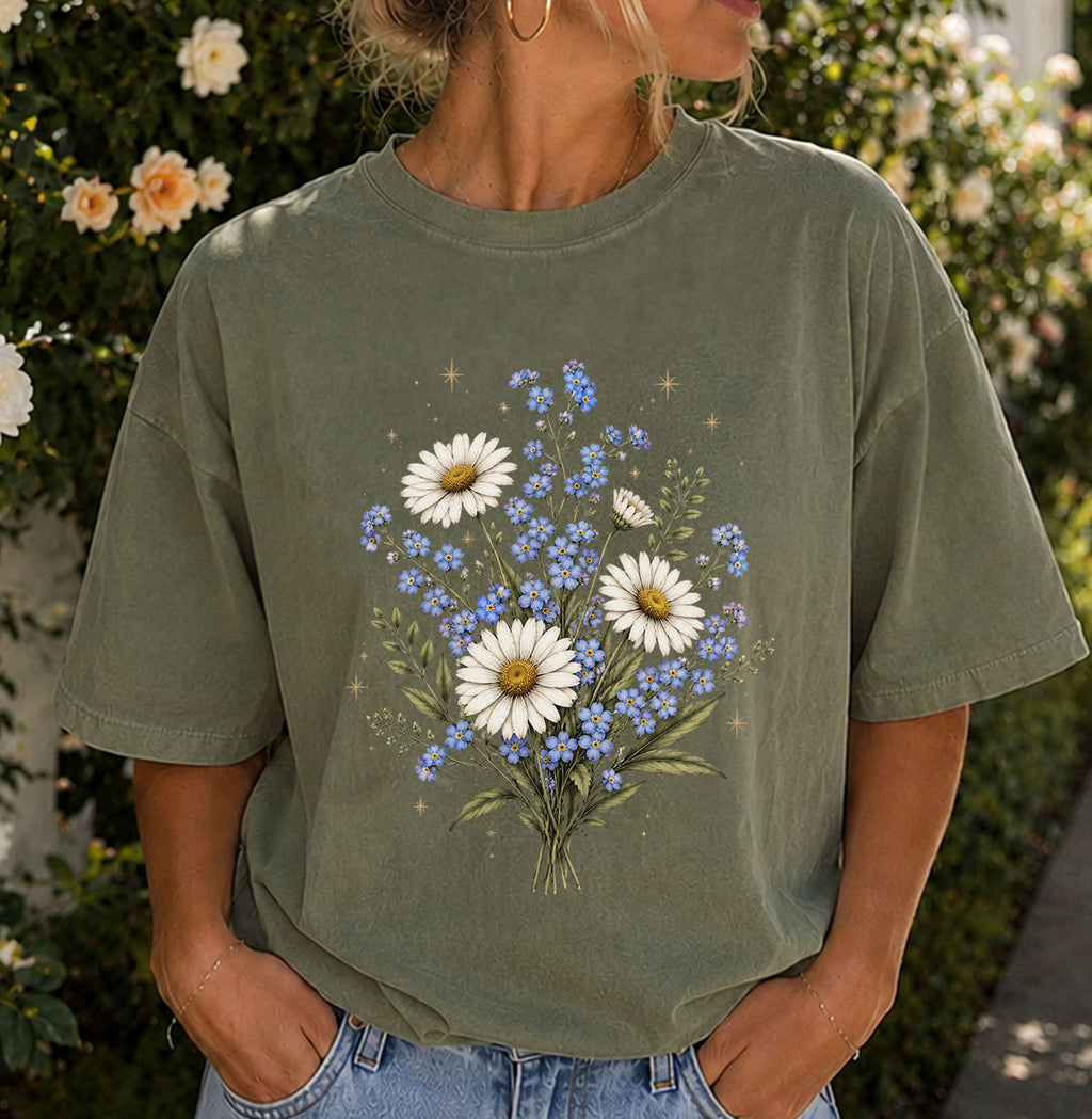Forget Me Not Dasiy Floral T-Shirt