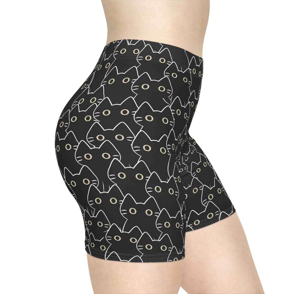 Black Cat Biker Shorts