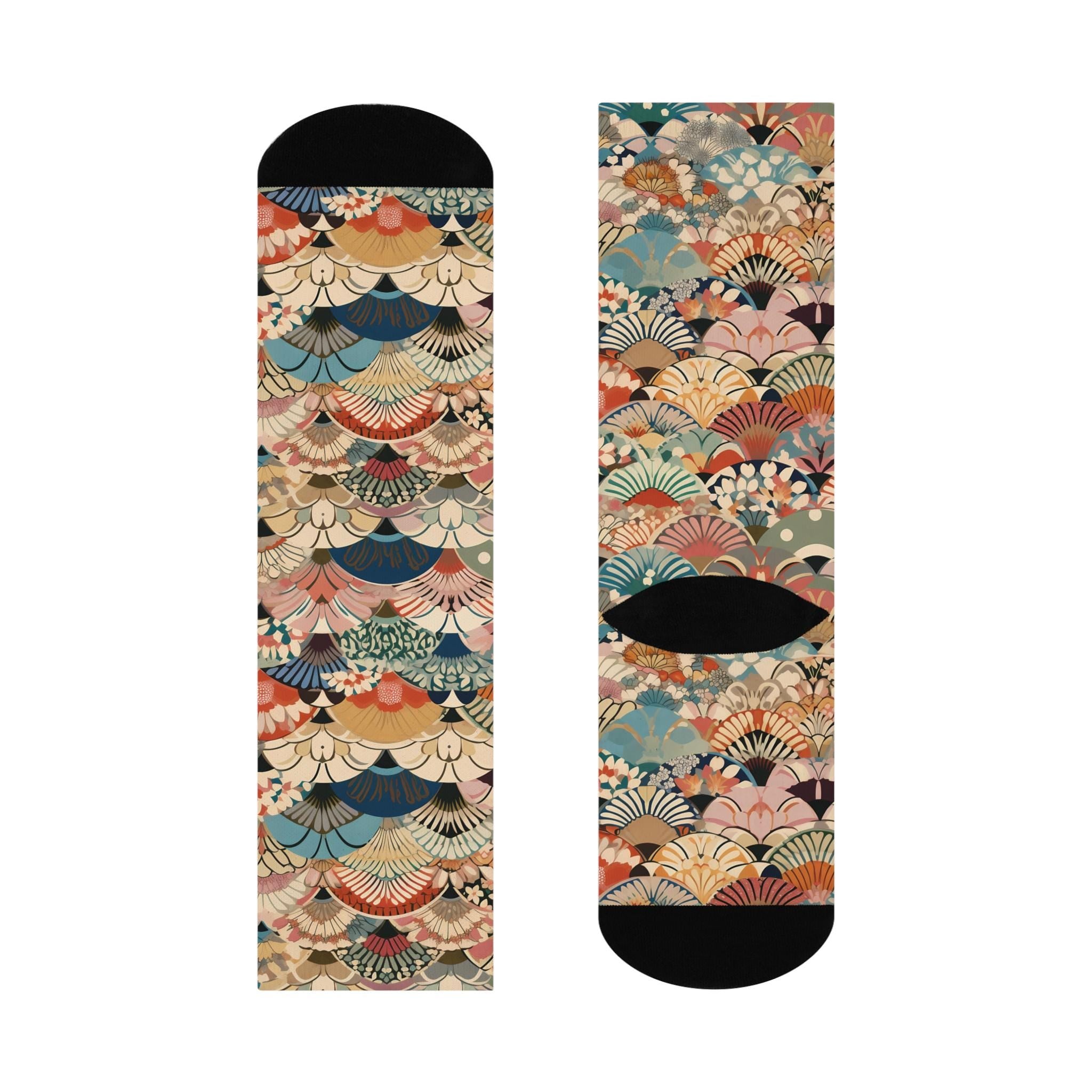 Japanese Anime Fans Socks, Art Nouveau Fashion, Indie Nature Mens Womens Adults Unisex Socks