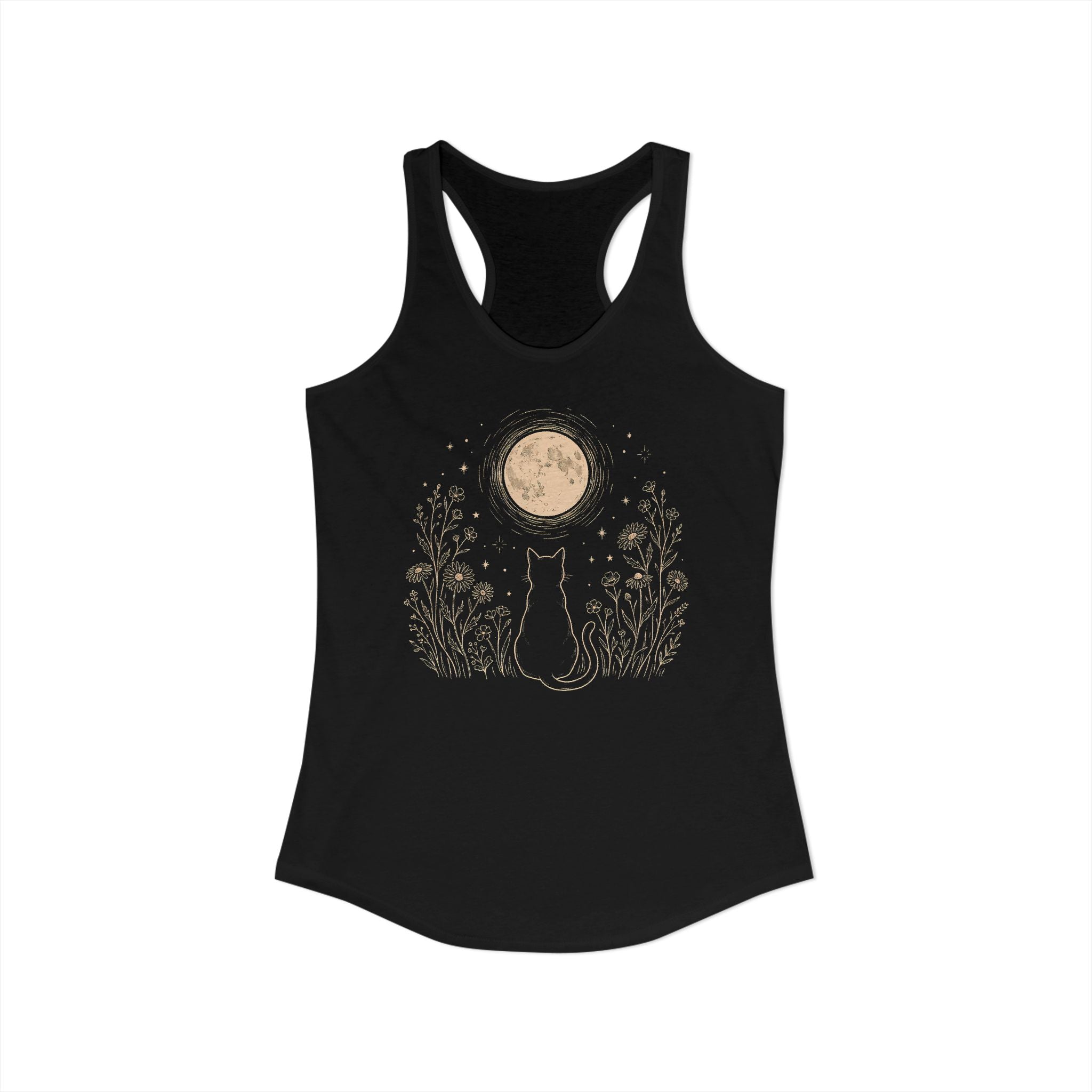 Stargazing Cat Racerback Tank Top