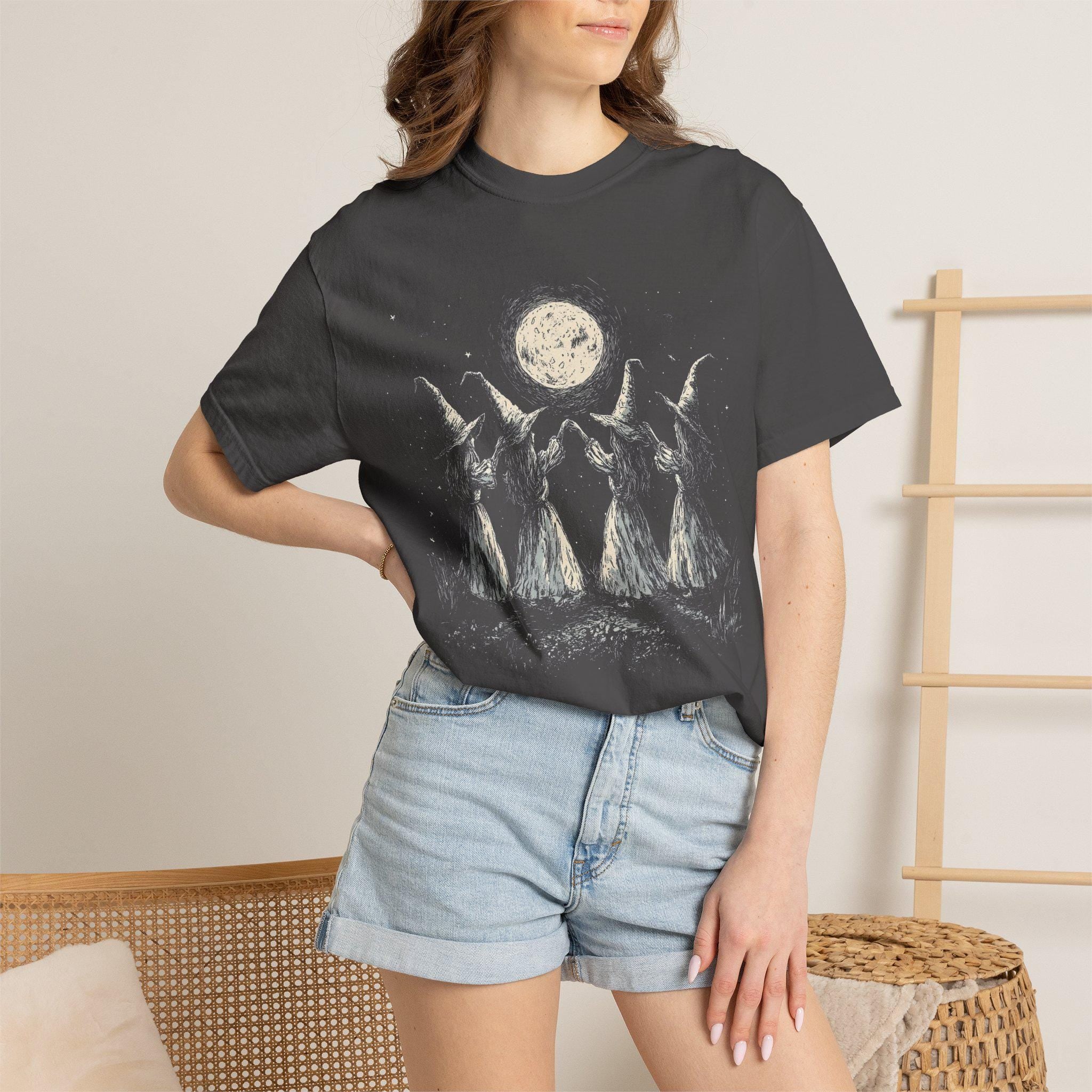 Witches Moon Dance T-shirt, Comfort Colors Seance Graphic Tee, Funny Witchy Cottagecore Ritual Womens Top
