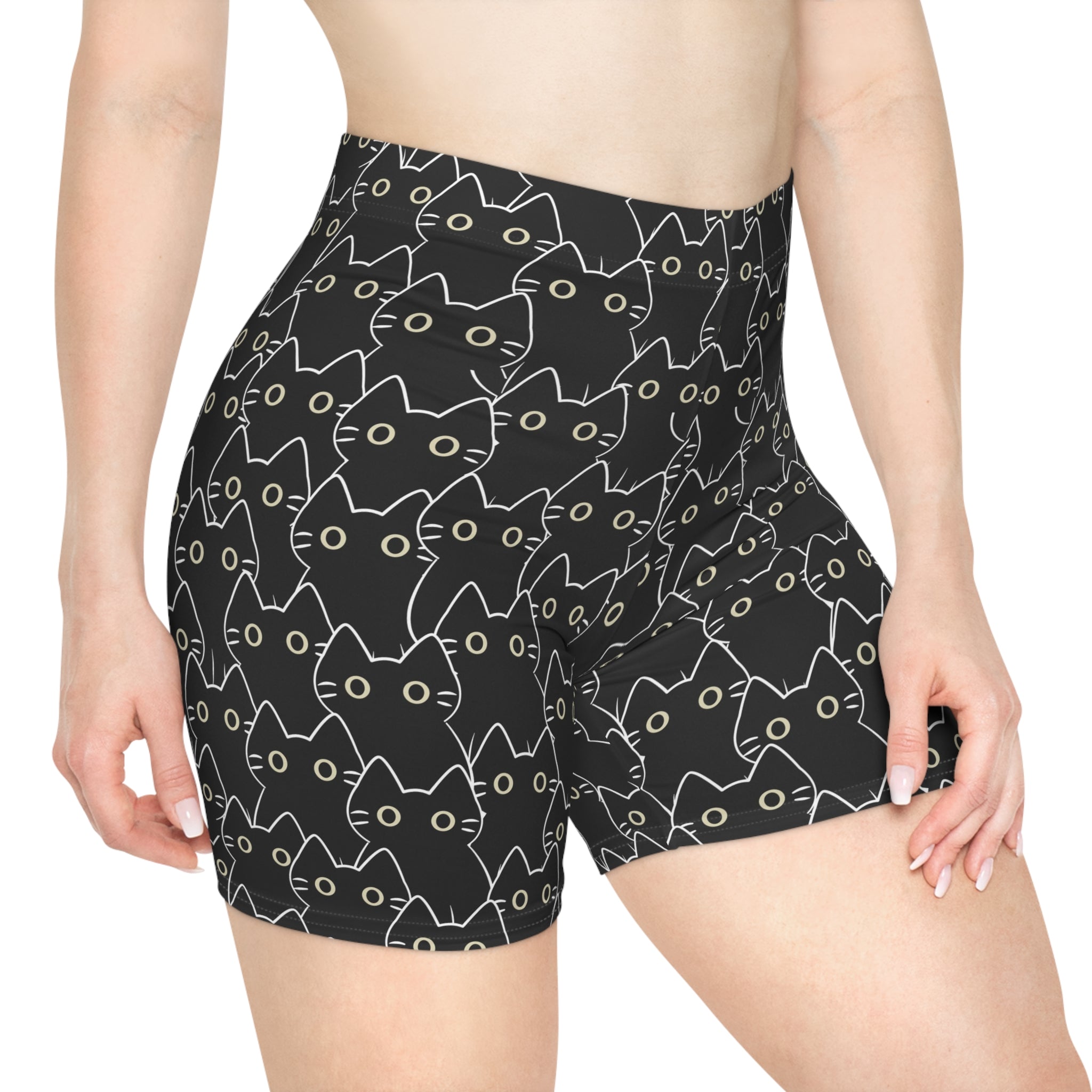 Black Cat Biker Shorts