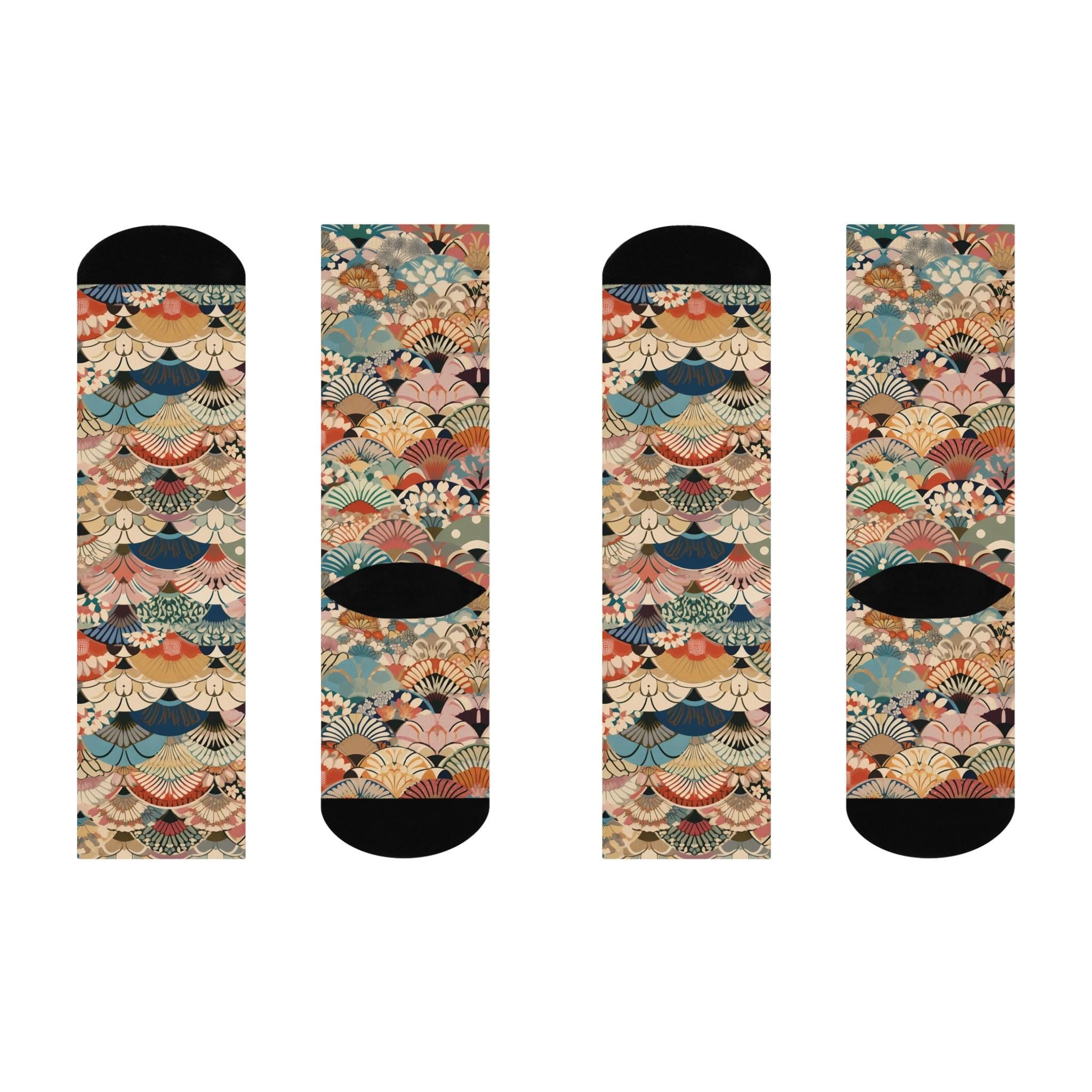 Japanese Anime Fans Socks, Art Nouveau Fashion, Indie Nature Mens Womens Adults Unisex Socks