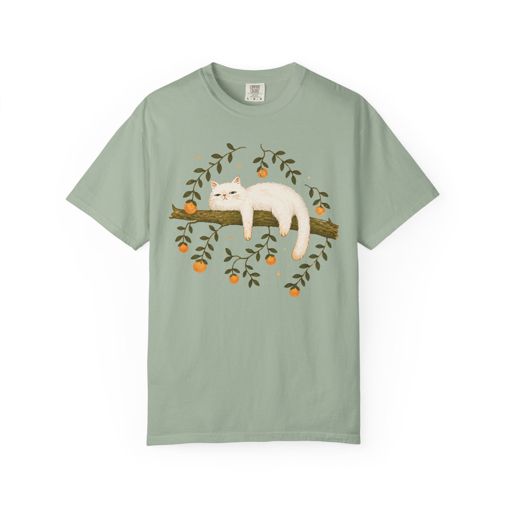 Sleepy White Cat T-Shirt