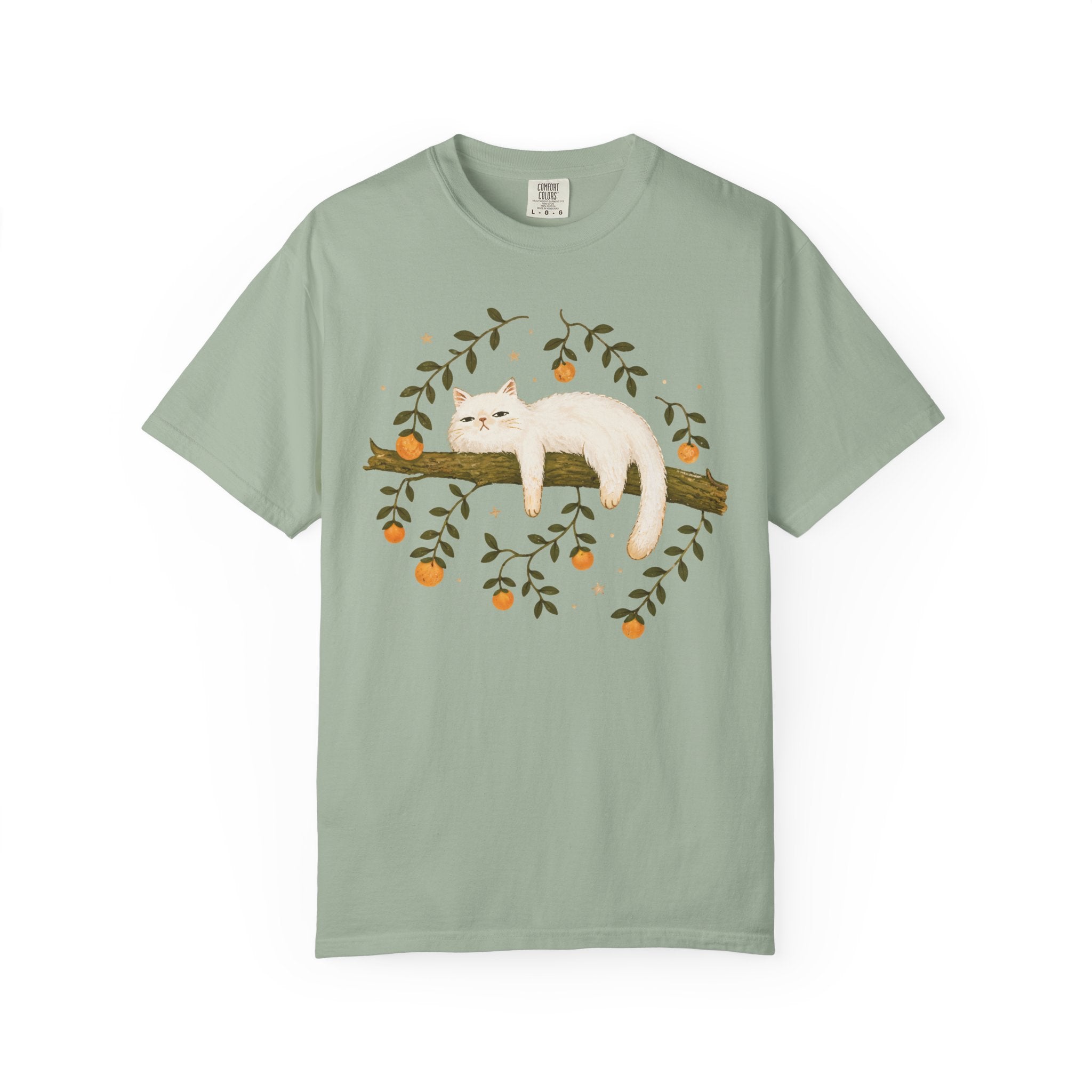 Sleepy White Cat T-Shirt