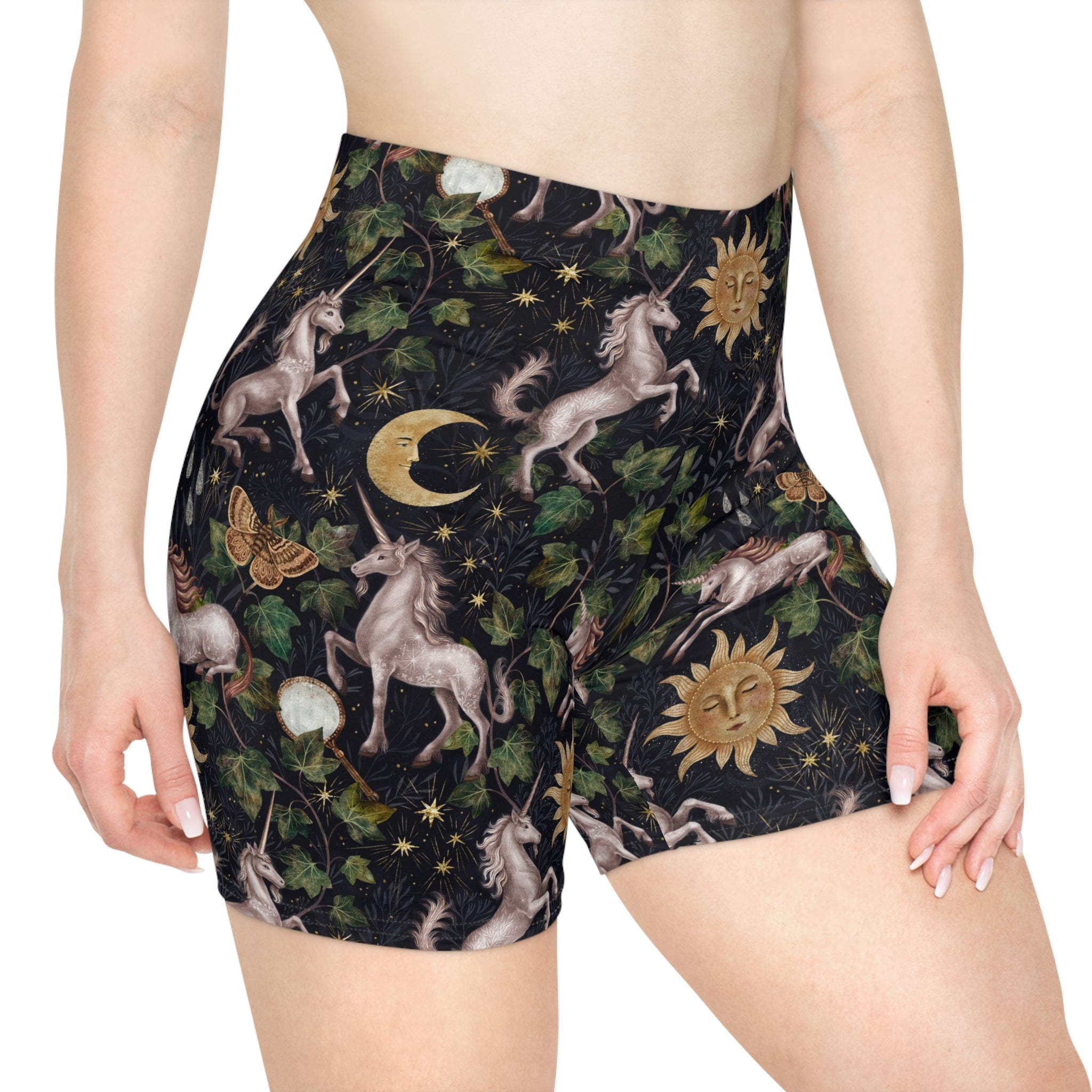 Botanical Unicorn Biker Shorts