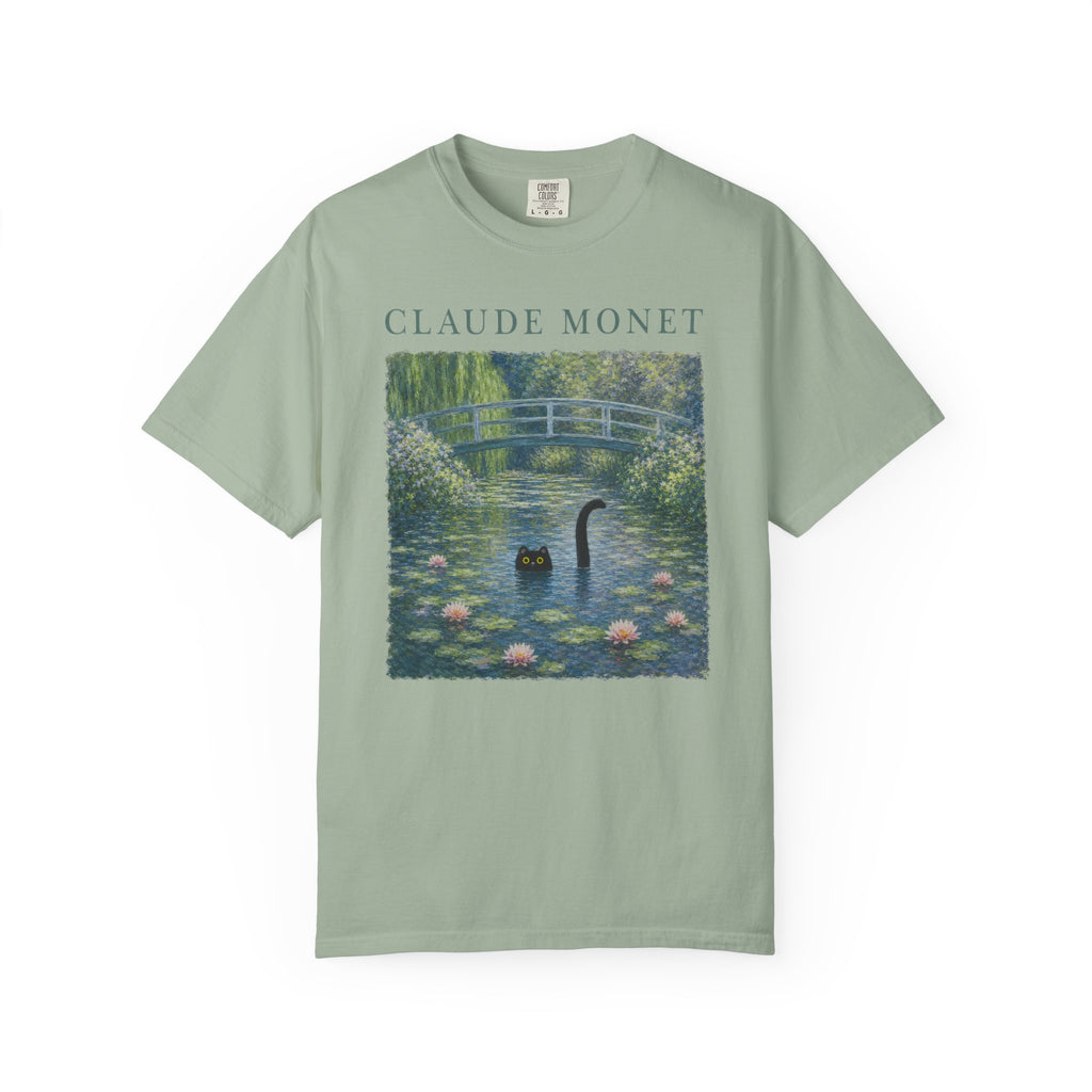 Claude Monet Inspired Black Cat T-Shirt
