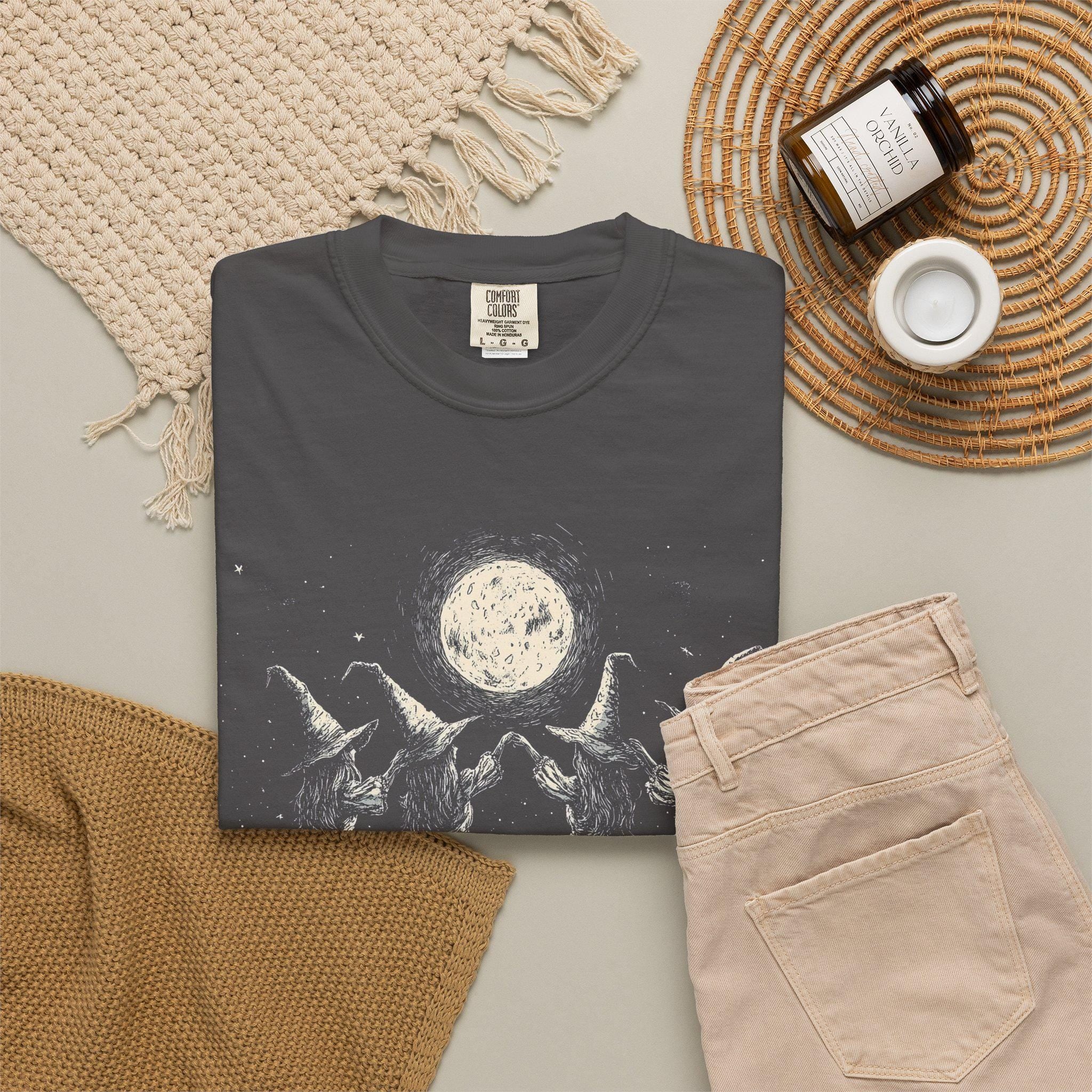 Witches Moon Dance T-shirt, Comfort Colors Seance Graphic Tee, Funny Witchy Cottagecore Ritual Womens Top
