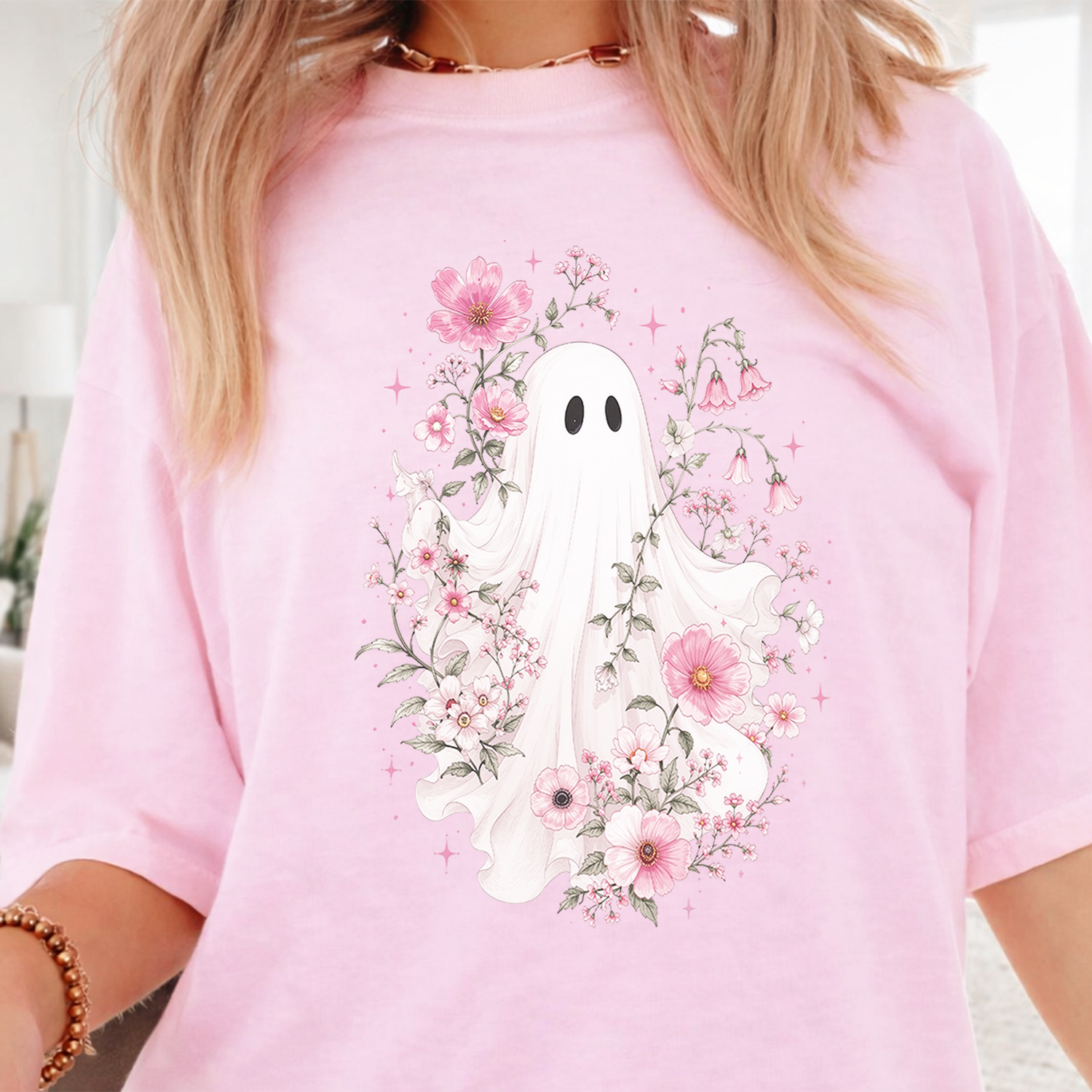 Haunted Pink Flower Garden T-Shirt