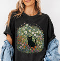 Black Cat Wildflower T-Shirt
