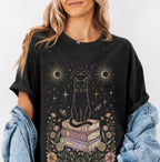 Celestial Cat on Books T-Shirt
