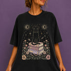 Celestial Cat on Books T-Shirt