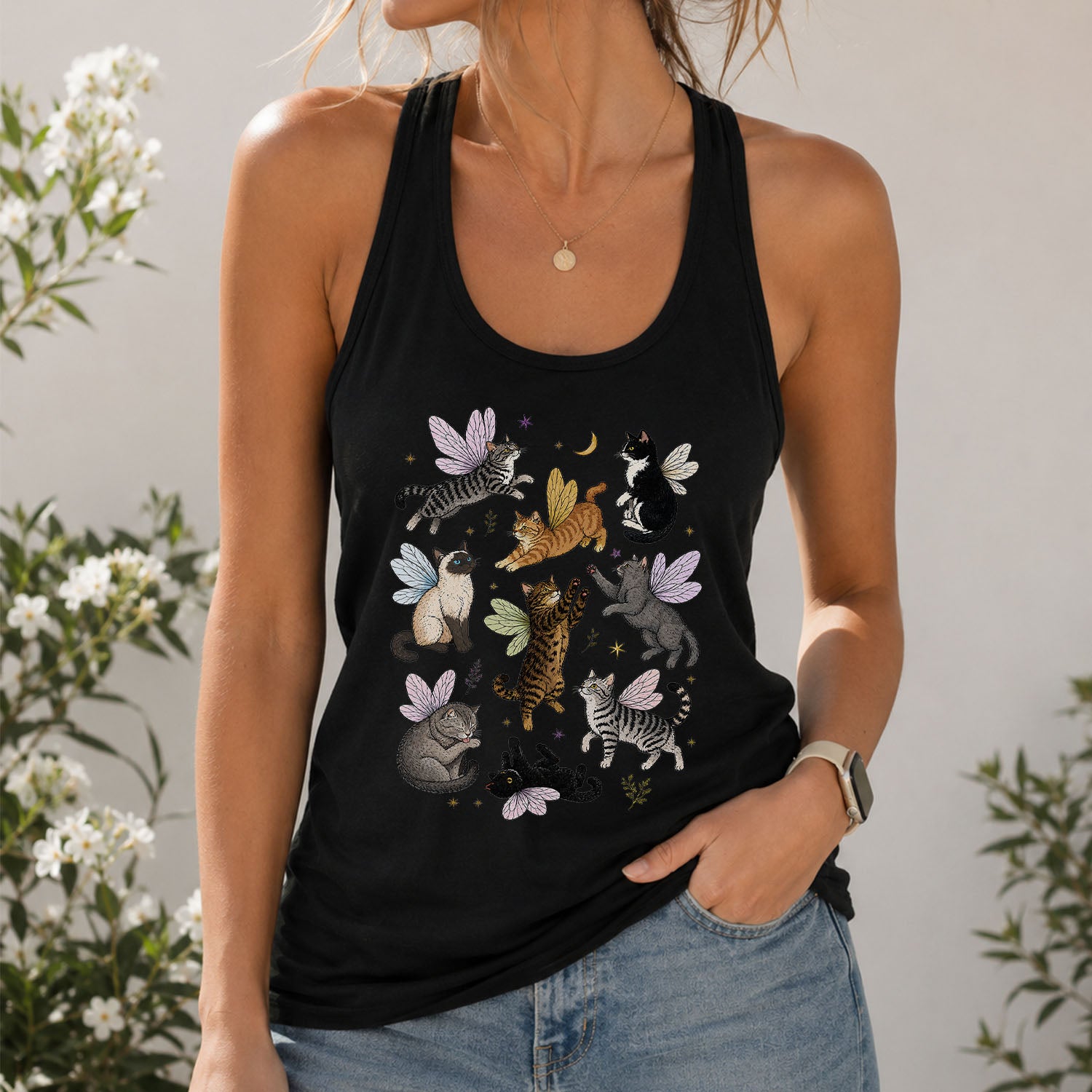 Fairy Cat Racerback Tank Top