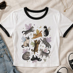 Fairy Cat Ringer Crop T-Shirt
